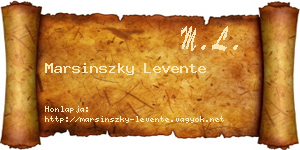 Marsinszky Levente névjegykártya